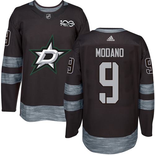 Adidas Stars #9 Mike Modano Black 1917-100th Anniversary Stitched NHL Jersey - Click Image to Close